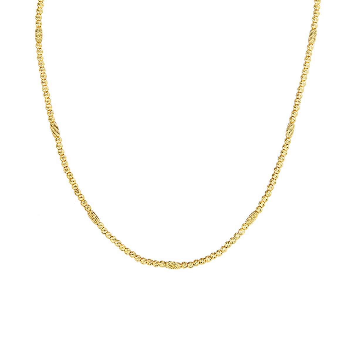 22k Yellow Gold Patterned Fancy handmade short Chain